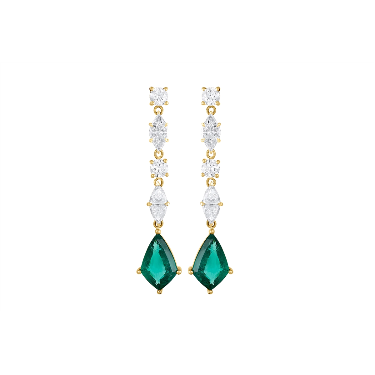 Earrings Earrings in Yellow Gold containing Multi-gemstone, Diamond, Emerald 432944