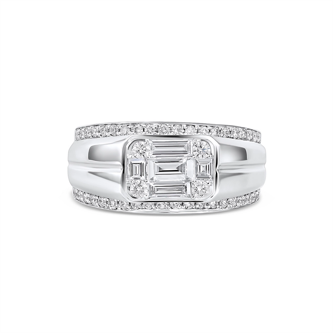 Mens Bands Rings in White Gold containing Diamond 432946