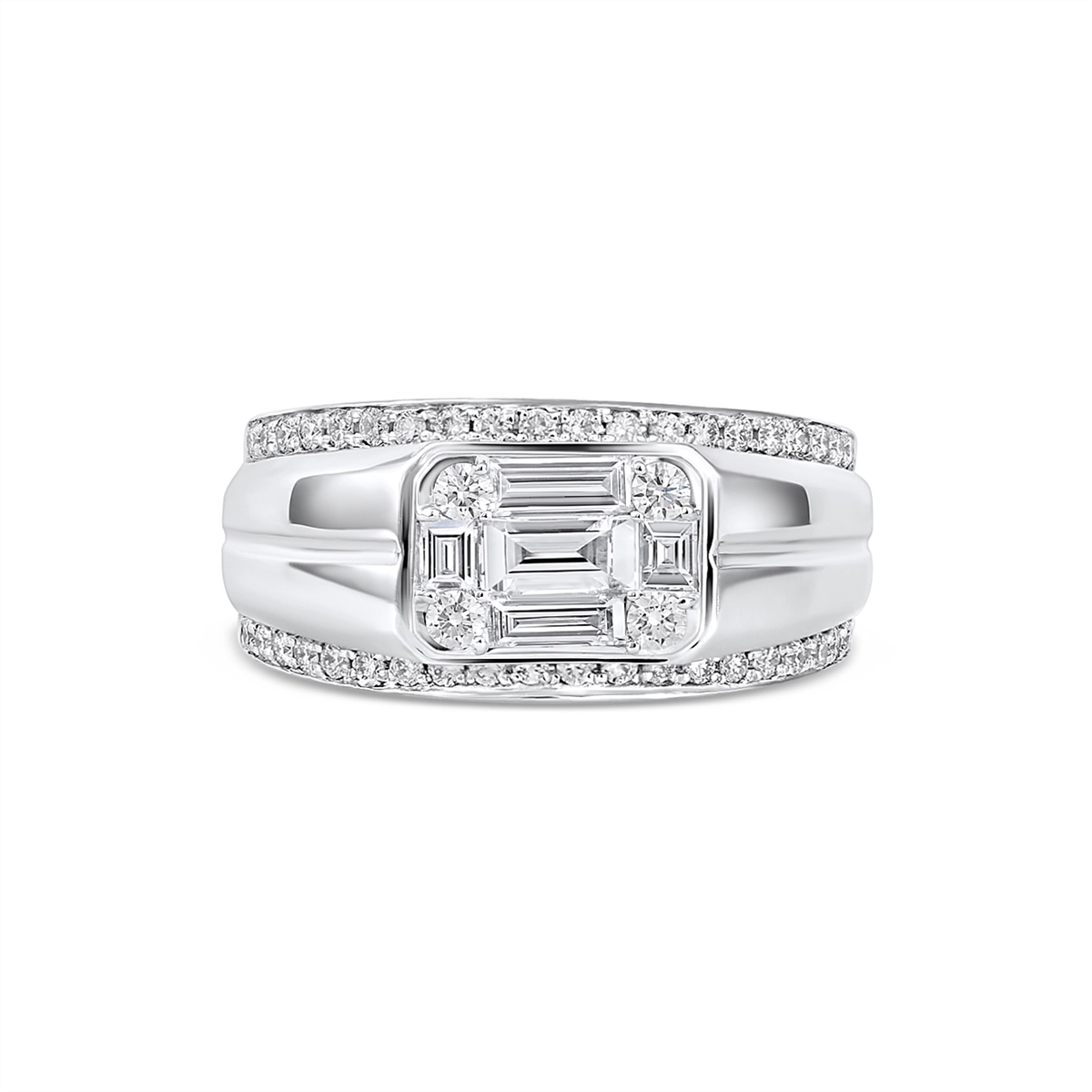 Mens Bands Rings in White Gold containing Diamond 432946