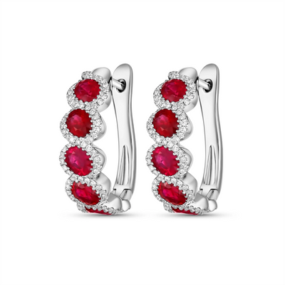 Earrings Earrings in White Gold containing Multi-gemstone, Diamond, Ruby 432999