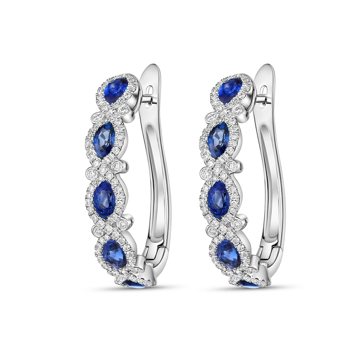 Earrings Earrings in White Gold containing Multi-gemstone, Diamond, Sapphire 433000