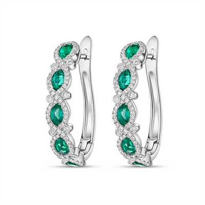 Earrings Earrings in White Gold containing Multi-gemstone, Diamond, Emerald 433001