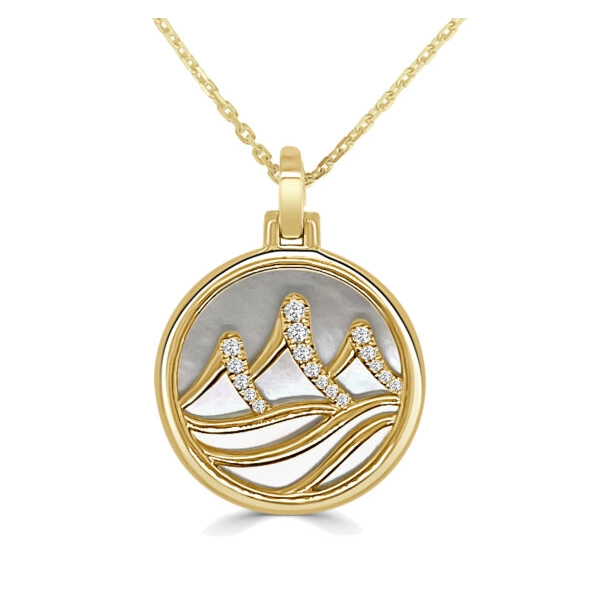 Frederic Sage Necklaces in Yellow Gold containing Mother of pearl, Multi-gemstone, Diamond P3196W-4-Y