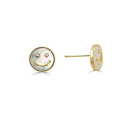 csv_image Frederic Sage Earring in Yellow Gold containing Mother of pearl, Multi-gemstone, Diamond E2143W-4-YWM