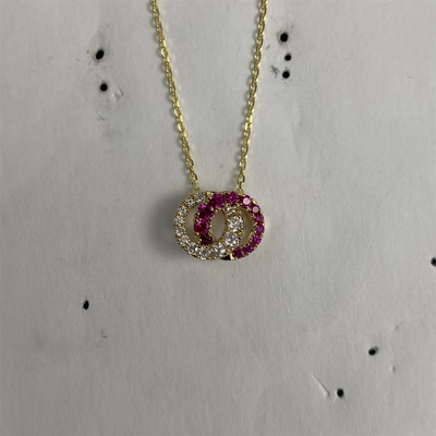 Frederic Sage Necklaces in Yellow Gold containing Multi-gemstone, Diamond, Ruby P3301RU-4-Y