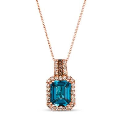 Le Vian Necklaces in Rose Gold containing London blue topaz, Multi-gemstone, Diamond WJOM-28