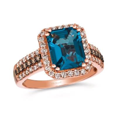 Le Vian Rings in Rose Gold containing London blue topaz, Multi-gemstone, Diamond WJOM-22RG