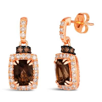 Le Vian Earrings in Rose Gold containing Smokey quartz, Multi-gemstone, Diamond BVRS-24