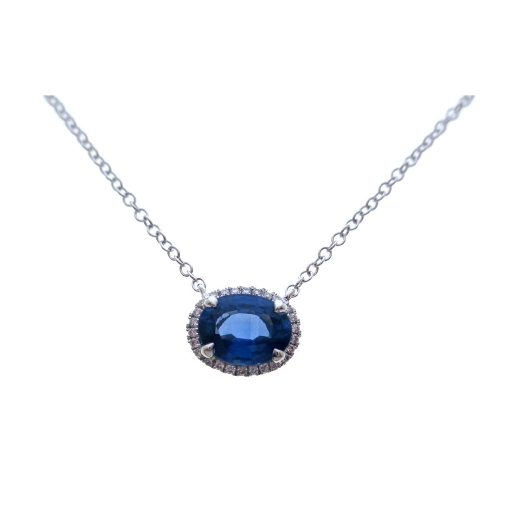 Necklaces Necklaces in White Gold containing Multi-gemstone, Diamond, Sapphire 433443