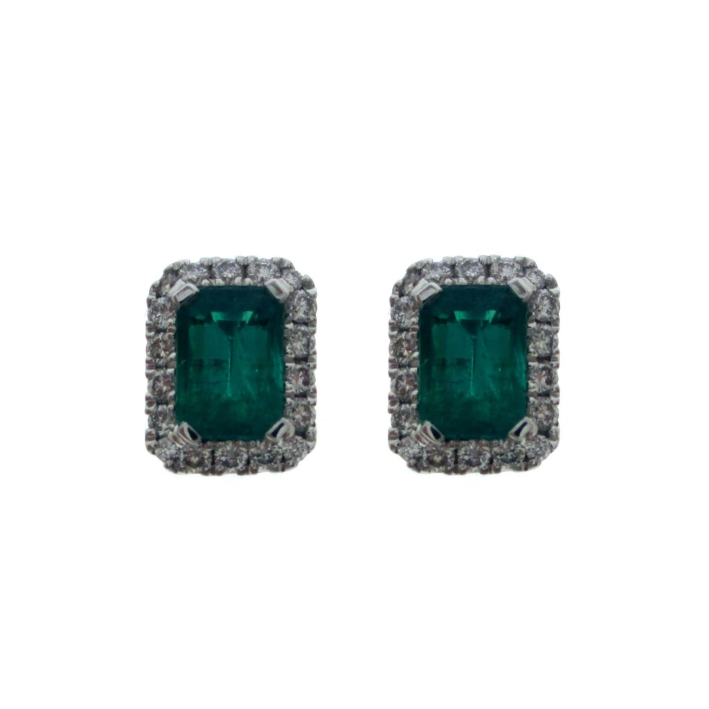Earrings Earrings in White Gold containing Multi-gemstone, Diamond, Emerald 433450