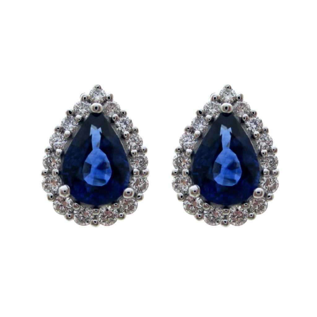 Earrings Earrings in White Gold containing Multi-gemstone, Diamond, Sapphire 433455