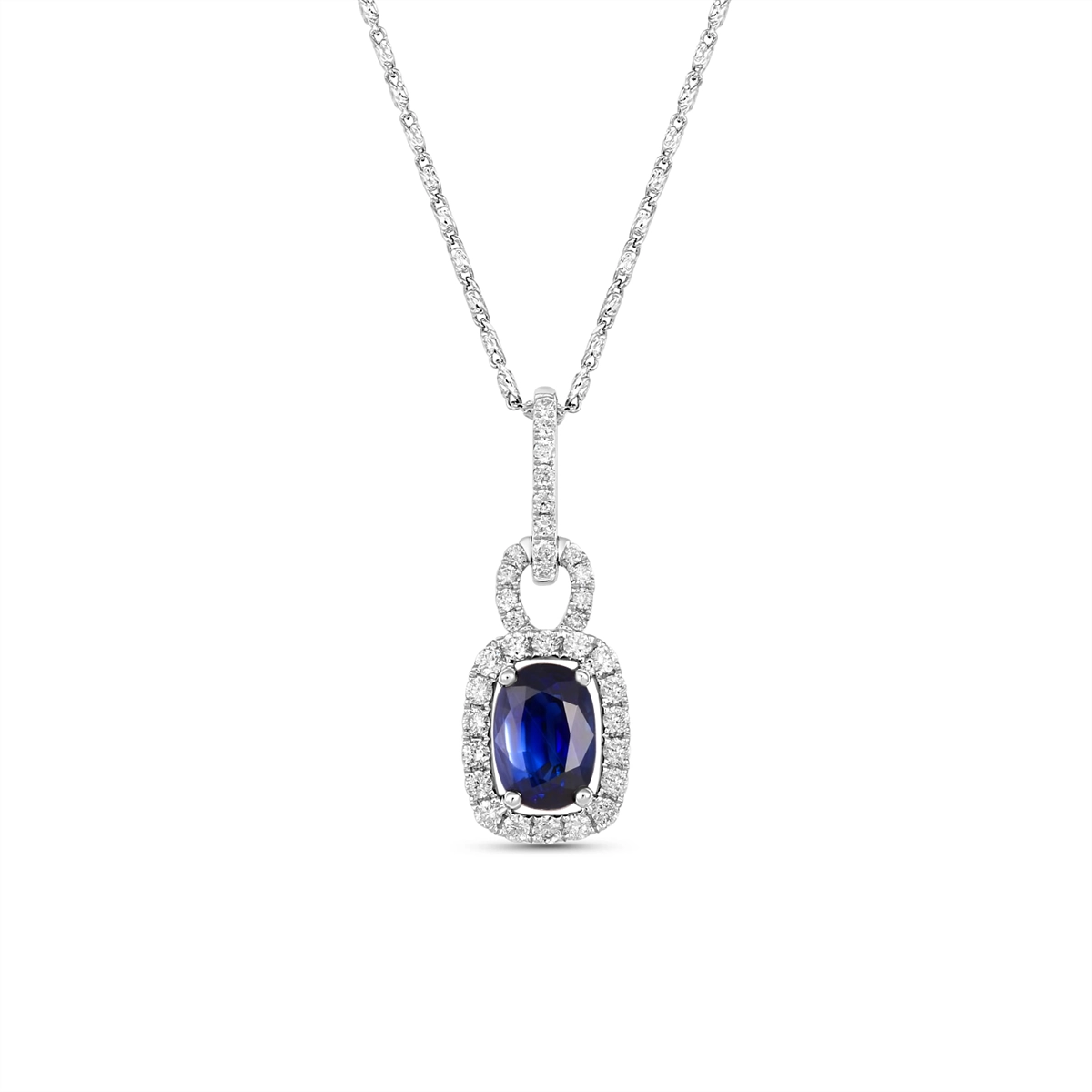 Pendants Pendants in White Gold containing Multi-gemstone, Diamond, Sapphire 433496