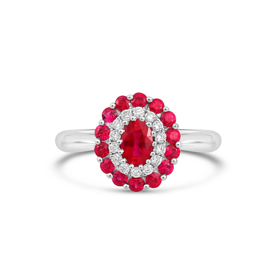 Rings Rings in White Gold containing Multi-gemstone, Diamond, Ruby RD07562RU-04
