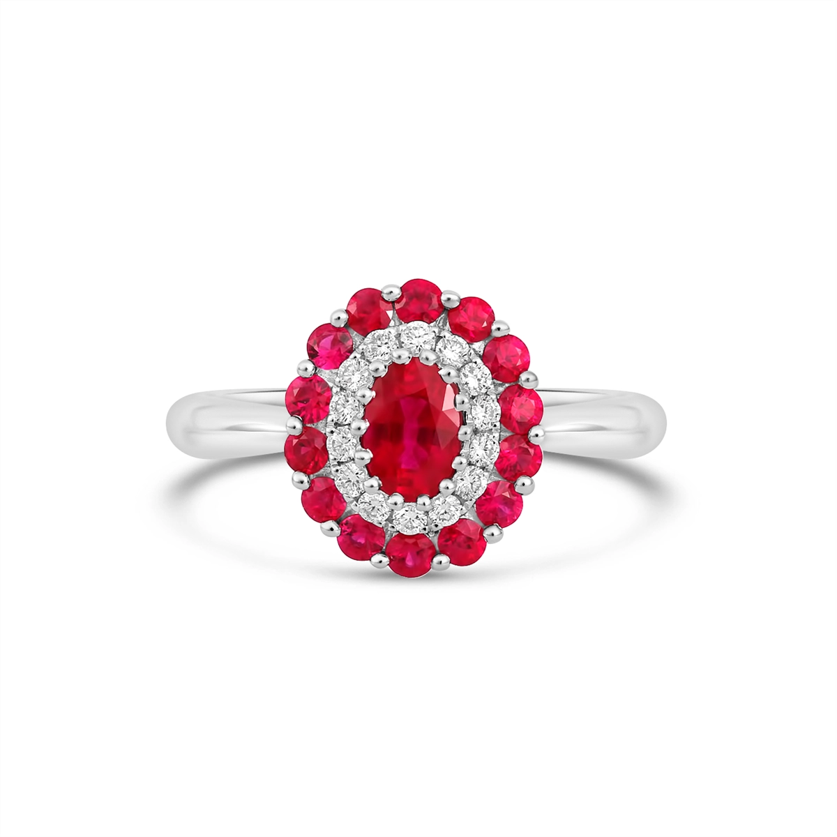 Rings Rings in White Gold containing Multi-gemstone, Diamond, Ruby RD07562RU-04