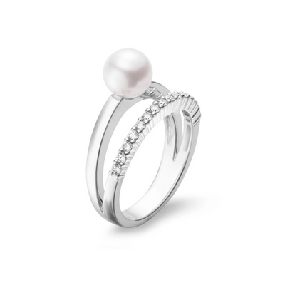 csv_image Mikimoto Ring in White Gold containing Multi-gemstone, Diamond, Pearl MRA10233ADXW