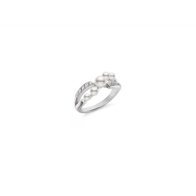 csv_image Mikimoto Ring in White Gold containing Multi-gemstone, Diamond, Pearl MRQ10084ADXWR065