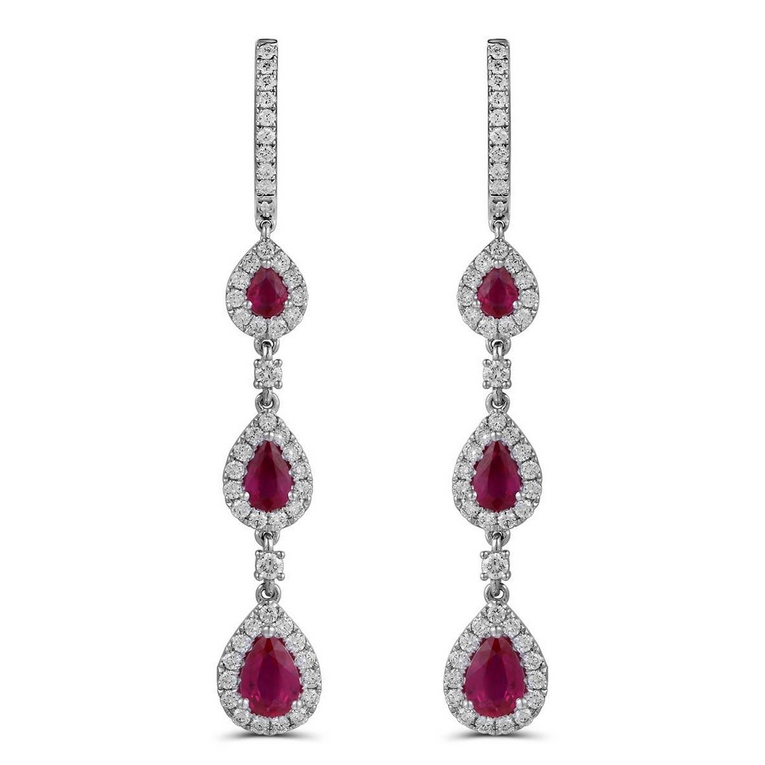 Earrings Earrings in White Gold containing Multi-gemstone, Diamond, Ruby 433786