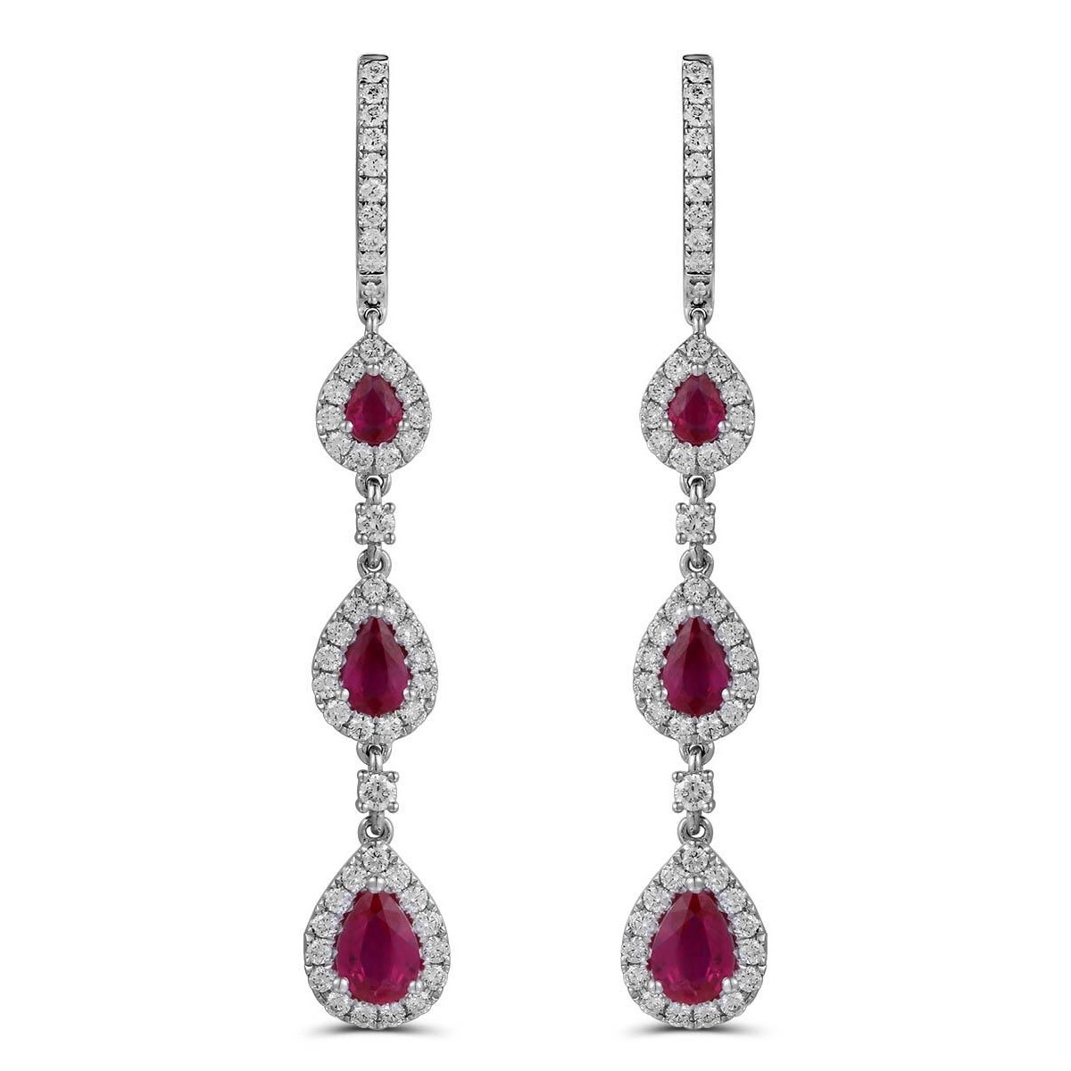 Earrings Earrings in White Gold containing Multi-gemstone, Diamond, Ruby 433786