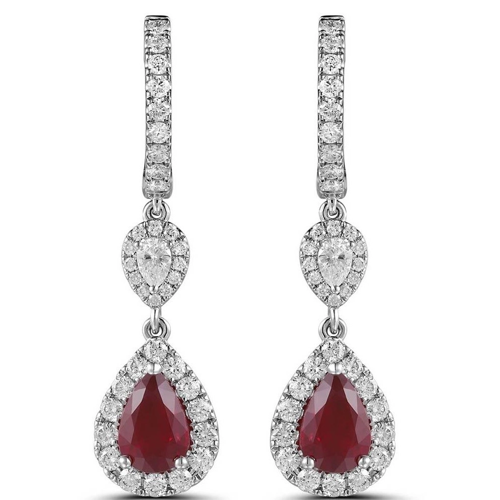 Earrings Earrings in White Gold containing Multi-gemstone, Diamond, Ruby 433789
