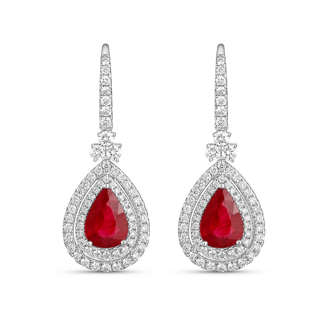 Earrings Earrings in White Gold containing Multi-gemstone, Diamond, Ruby 433790