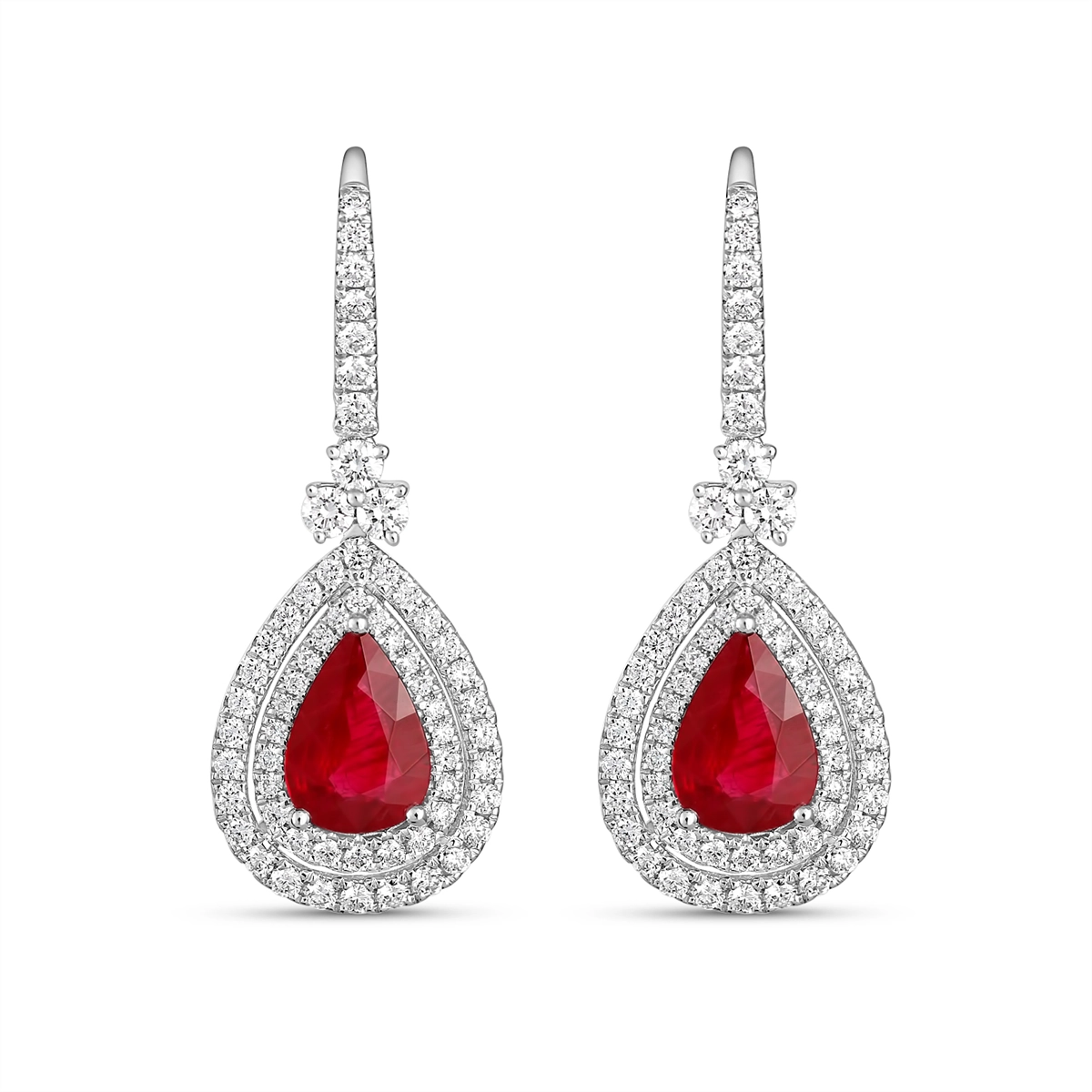 Earrings Earrings in White Gold containing Multi-gemstone, Diamond, Ruby 433790