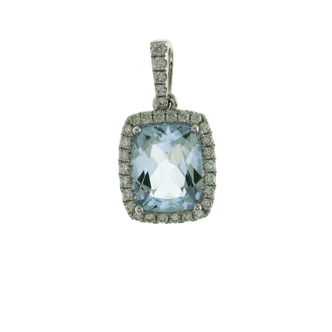 Pendants Pendants in White Gold containing Aquamarine, Multi-gemstone, Diamond 433796