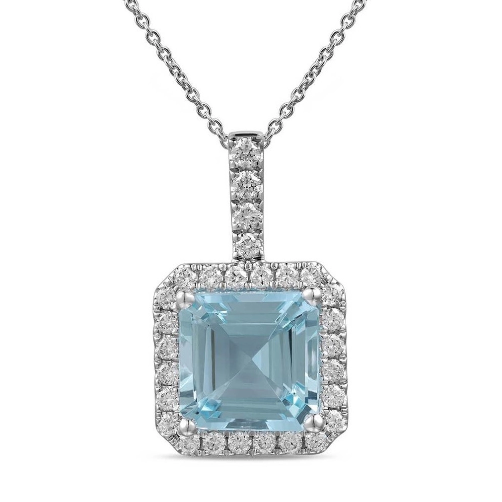 Pendants Pendants in White Gold containing Aquamarine, Multi-gemstone, Diamond 433799