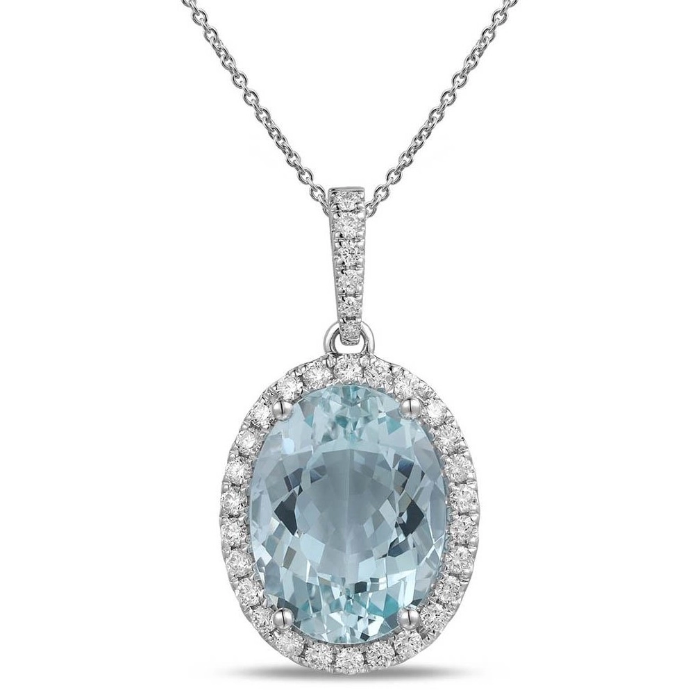 Pendants Pendants in White Gold containing Aquamarine, Multi-gemstone, Diamond 433801