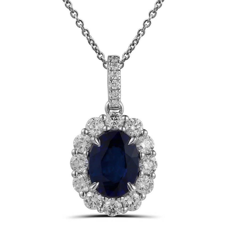 Pendants Pendants in White Gold containing Multi-gemstone, Diamond, Sapphire 433810