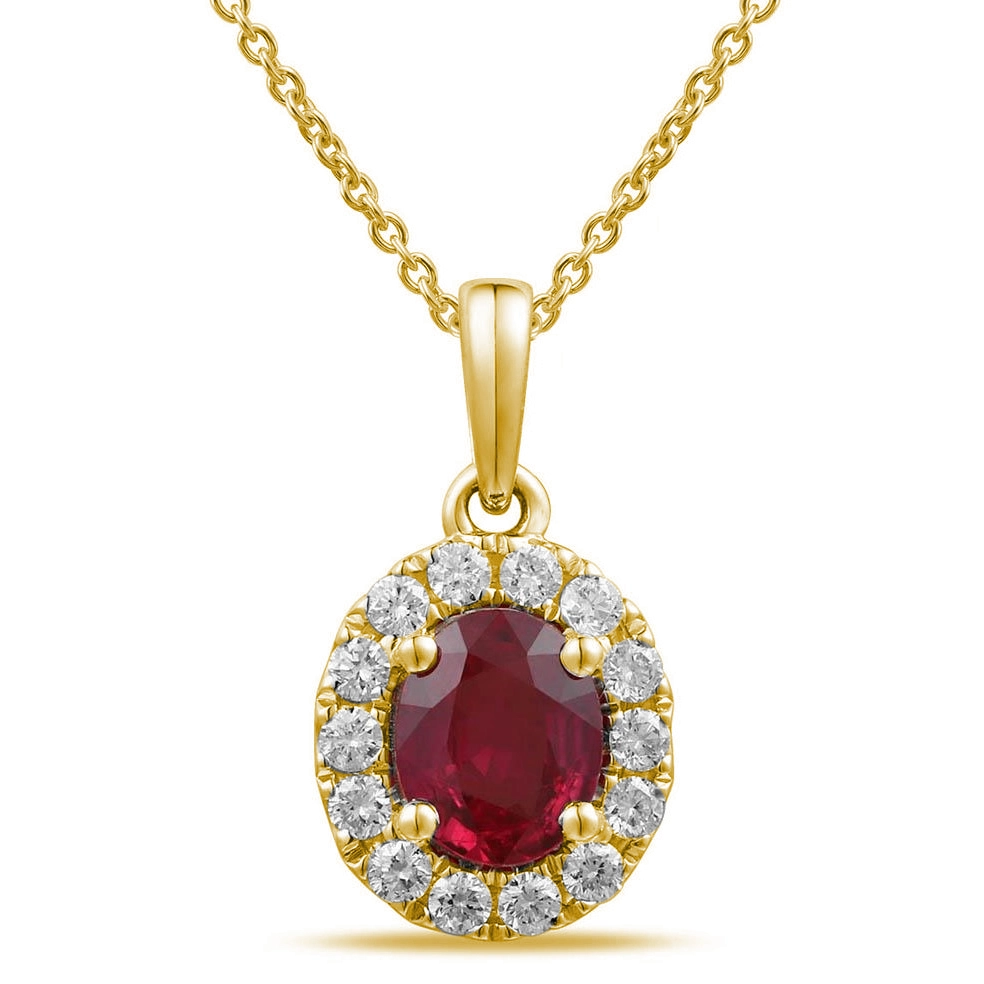 Pendants Pendants in Yellow Gold containing Multi-gemstone, Diamond, Ruby 433817
