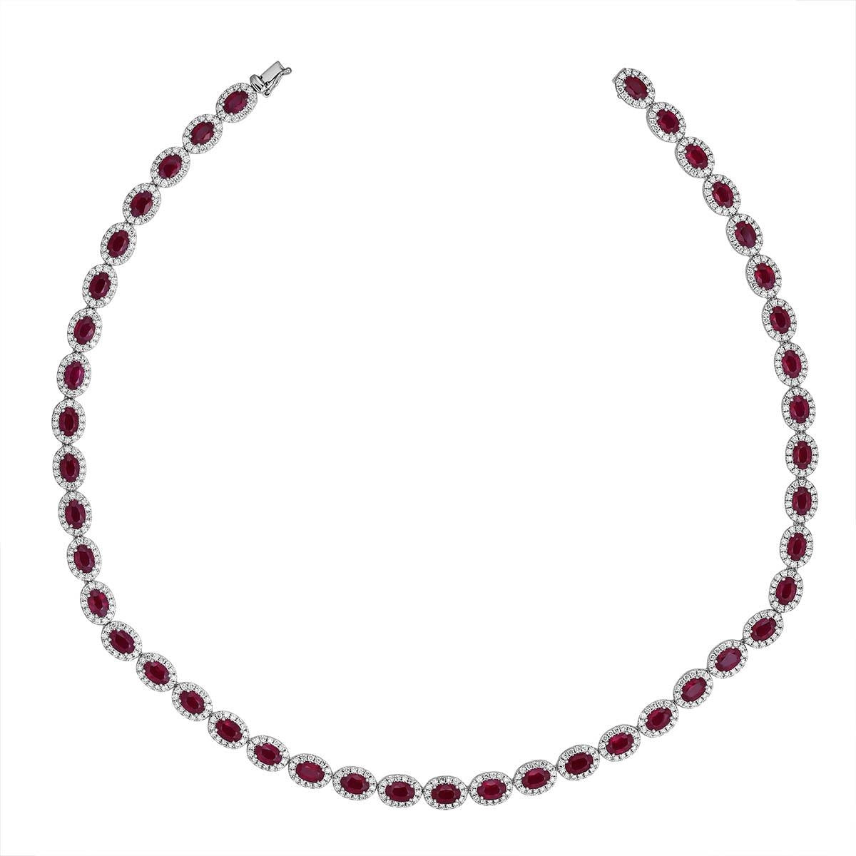 Necklaces Necklaces in White Gold containing Multi-gemstone, Diamond, Ruby 433865