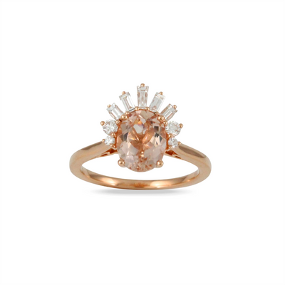 csv_image Doves Engagement Ring in Rose Gold containing Multi-gemstone, Diamond, Morganite LB679MG