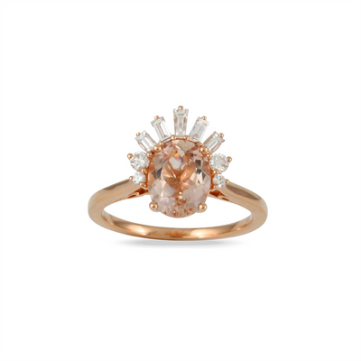 Doves Engagement Rings in Rose Gold containing Multi-gemstone, Diamond, Morganite LB679MG