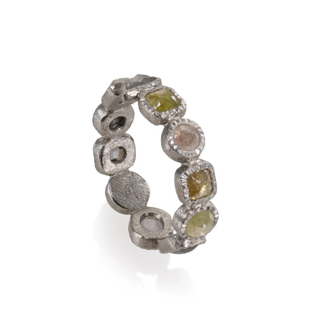 Todd Reed Wedding Rings in Platinum/Palladium containing Multi-gemstone, Diamond TRDR601-PD6