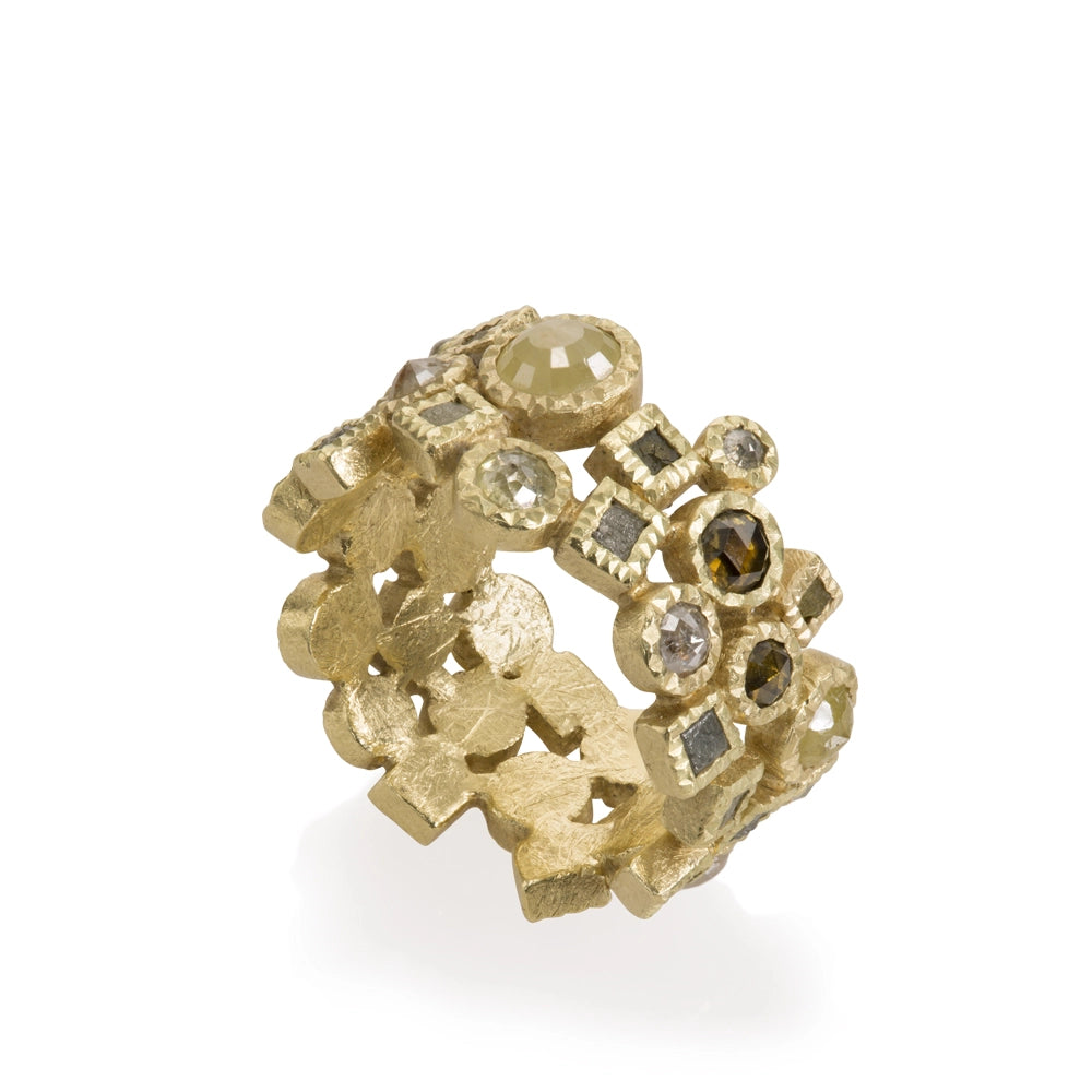 Todd Reed Rings in Yellow Gold containing Multi-gemstone, Diamond TRDR604-MED