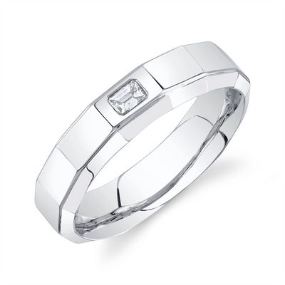 csv_image Mens Bands Ring in White Gold containing Diamond 433998