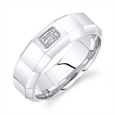 csv_image Mens Bands Ring in White Gold containing Diamond 434005