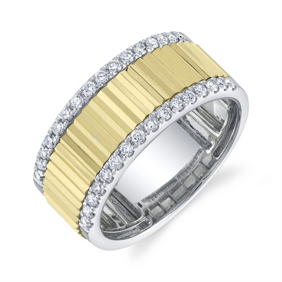 csv_image Mens Bands Ring in Mixed Metals containing Diamond 434009