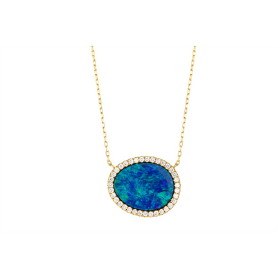 Necklaces Necklaces in Yellow Gold containing Opal, Multi-gemstone, Diamond 434049
