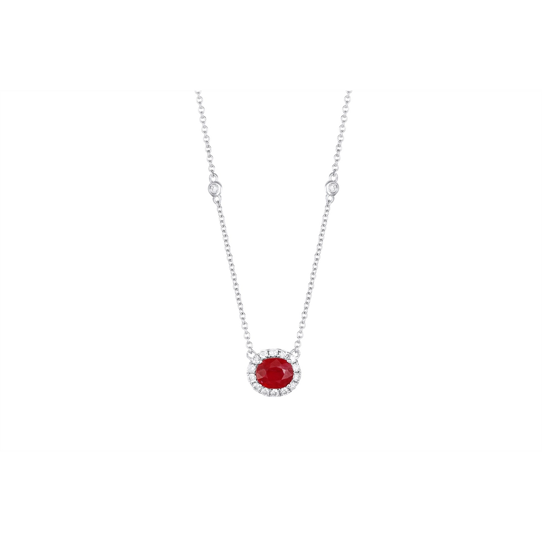 Necklaces Necklaces in White Gold containing Multi-gemstone, Diamond, Ruby 434096
