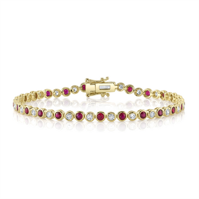 csv_image Bracelets Bracelet in Yellow Gold containing Multi-gemstone, Diamond, Ruby 434424