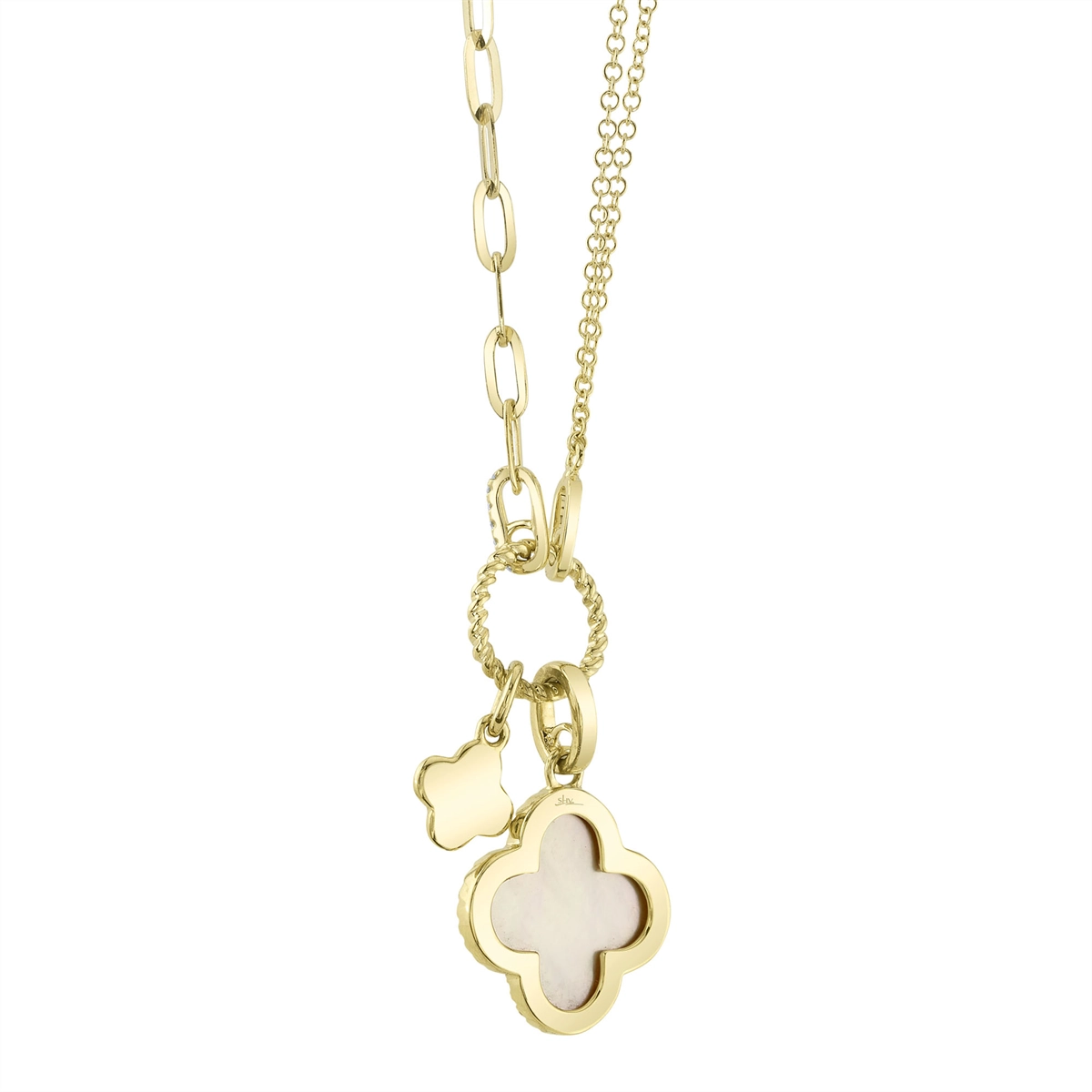Necklaces Necklaces in Yellow Gold containing Mother of pearl, Multi-gemstone, Diamond 434425