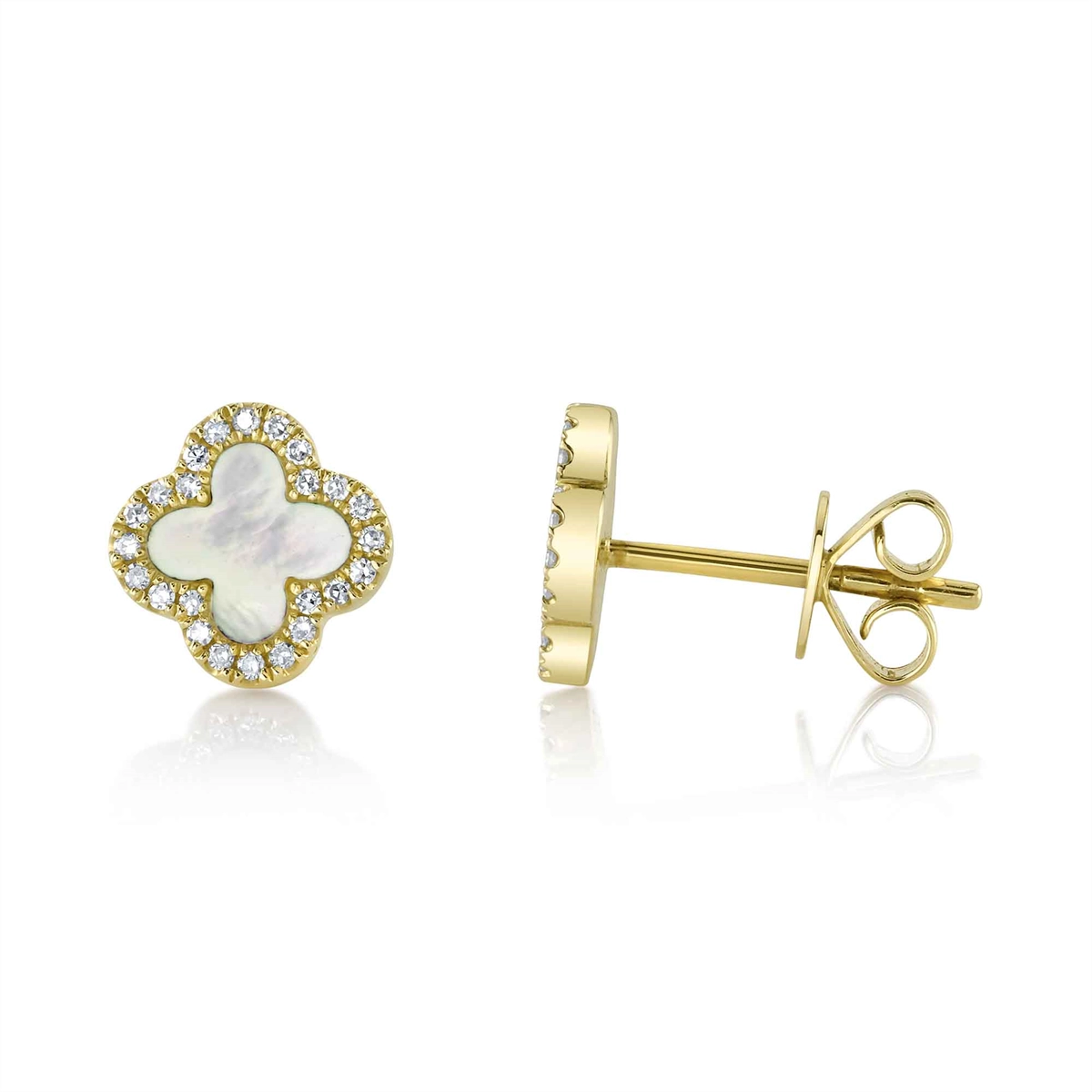 Earrings Earrings in Yellow Gold containing Mother of pearl, Multi-gemstone, Diamond 434433