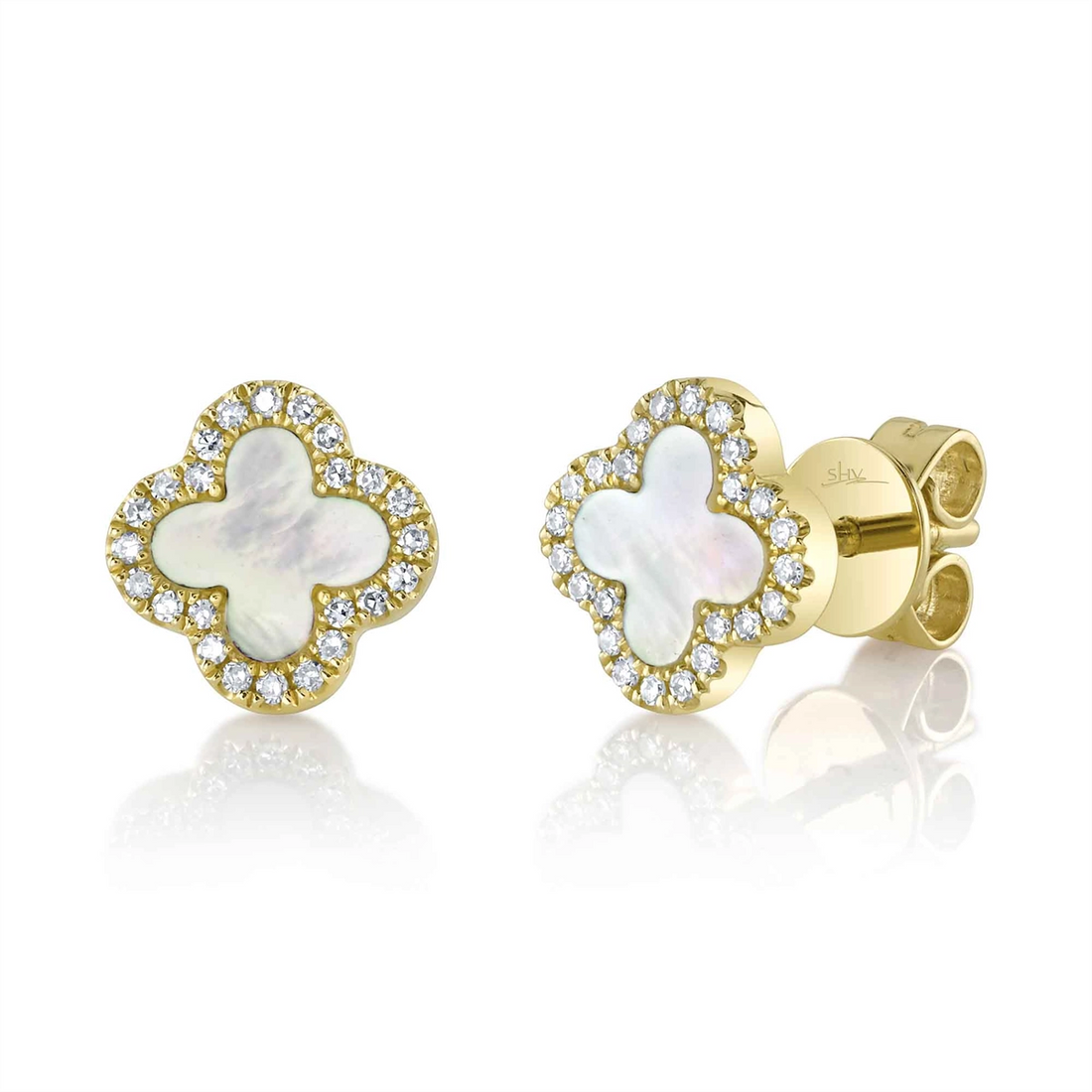 Earrings Earrings in Yellow Gold containing Mother of pearl, Multi-gemstone, Diamond 434433