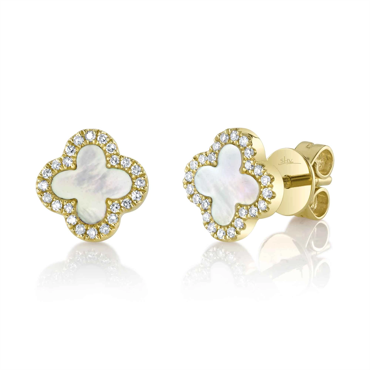 Earrings Earrings in Yellow Gold containing Mother of pearl, Multi-gemstone, Diamond 434433