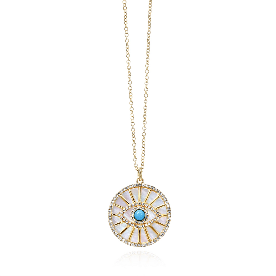Necklaces Necklaces in Yellow Gold containing Mother of pearl, Multi-gemstone, Diamond, Turquoise 434439