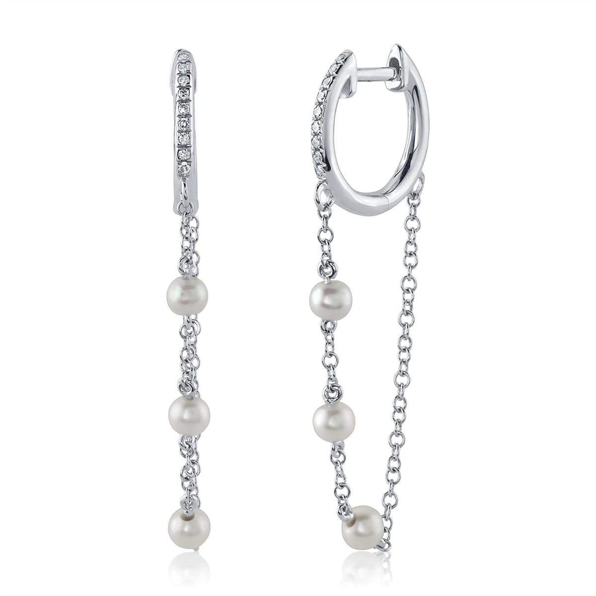 Earrings Earrings in White Gold containing Multi-gemstone, Diamond, Pearl 434501