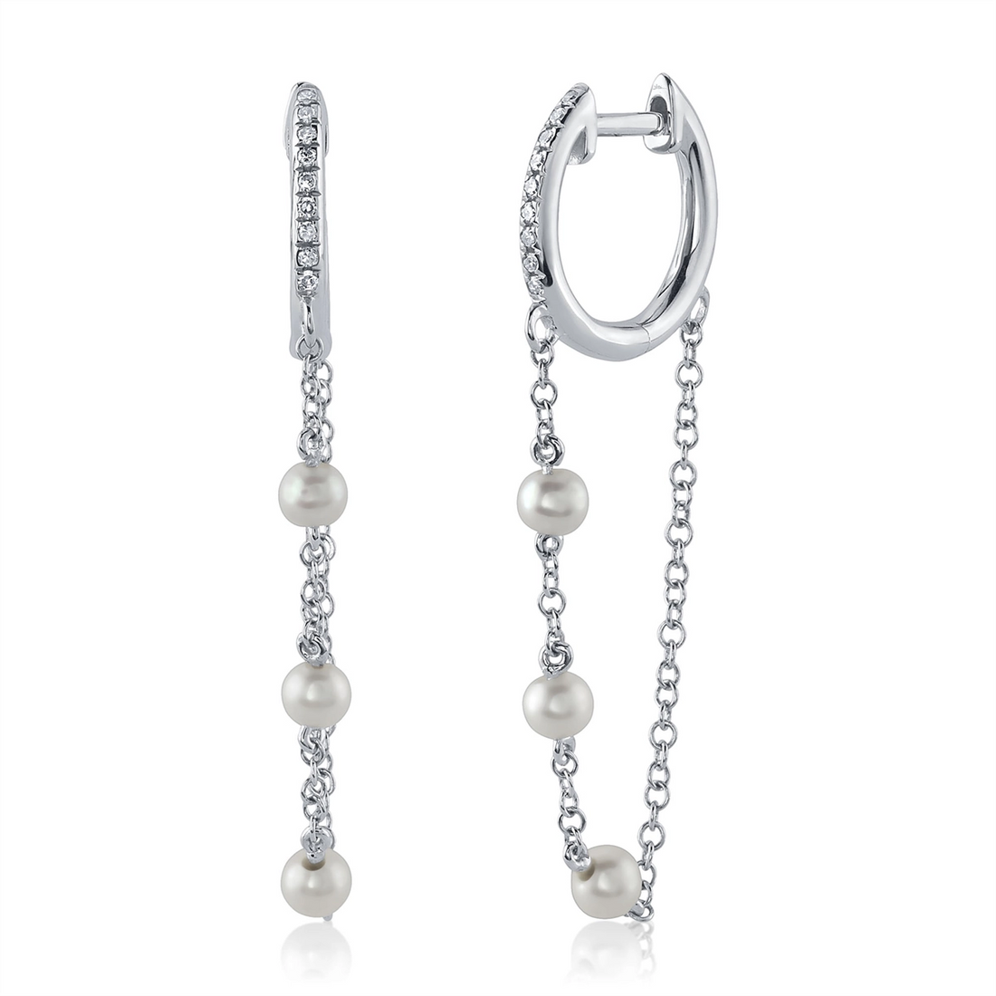 Earrings Earrings in White Gold containing Multi-gemstone, Diamond, Pearl 434501