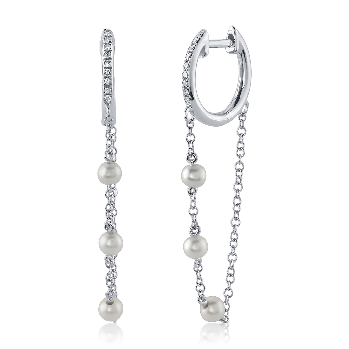 Earrings Earrings in White Gold containing Multi-gemstone, Diamond, Pearl 434501