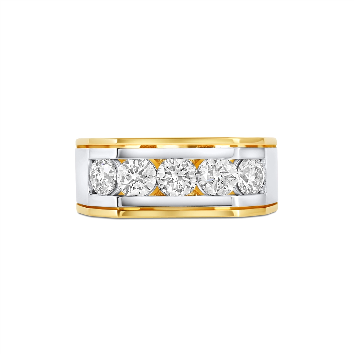 Mens Bands Rings in Mixed Metals containing Diamond 434540